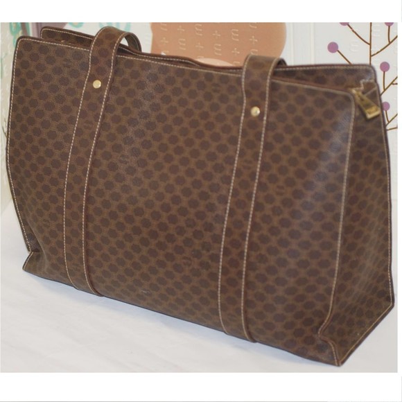 Celine Shoulder Tote Bag Macadam Pattern Black - Picture 3 of 3